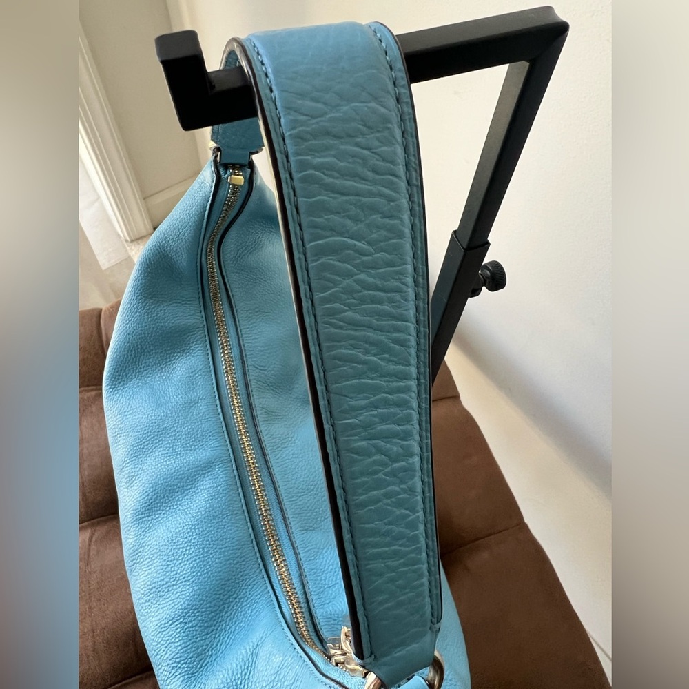 Coach Pebbled Leather Hobo Bag in Light Blue Style F36628 2015 - Picture 6 of 16